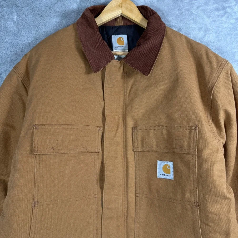 Vintage Carhartt C03 BRN Arctic Quilt Lined Duck Canvas Jacket  Coat Men's sz 46 - Picture 2 of 10